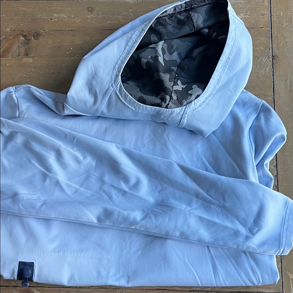 Greyson Light Blue Hoodie with Black Camo Lining